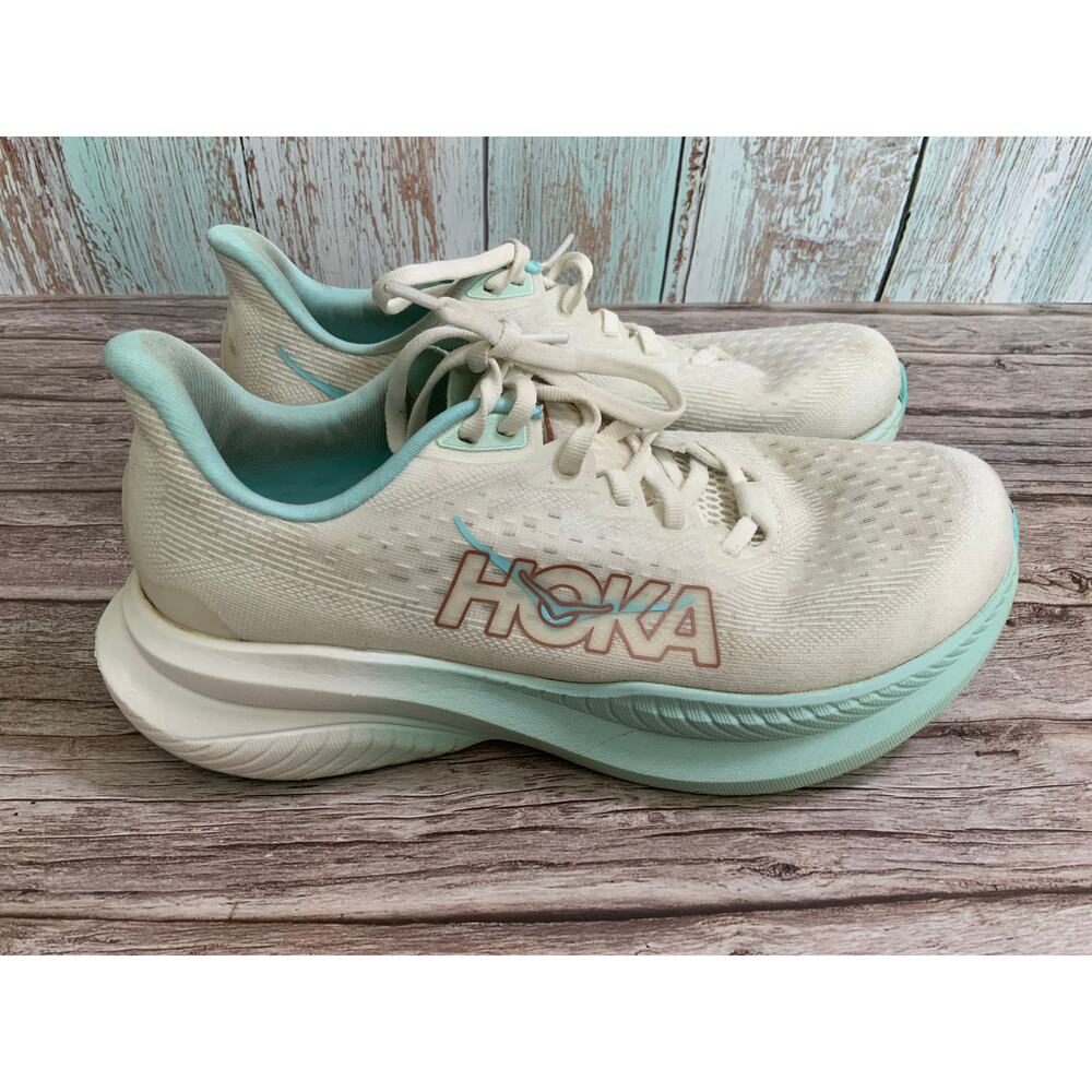 Hoka Mach 6 Wide Women's Running Shoes Size 9 Teal White Athletic Sneakers